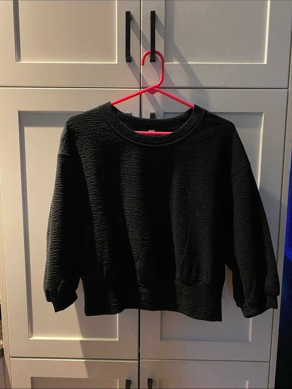 lululemon athletica Black Textured Crewneck Sweater